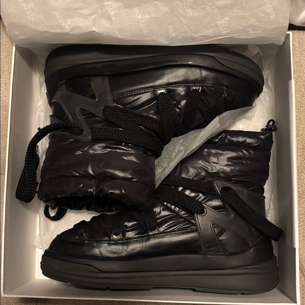 Moncler Black Lace Up Boots